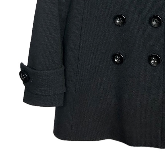 J. Crew Double Breasted Black Wool Peacoat Size 6 - Picture 7 of 16